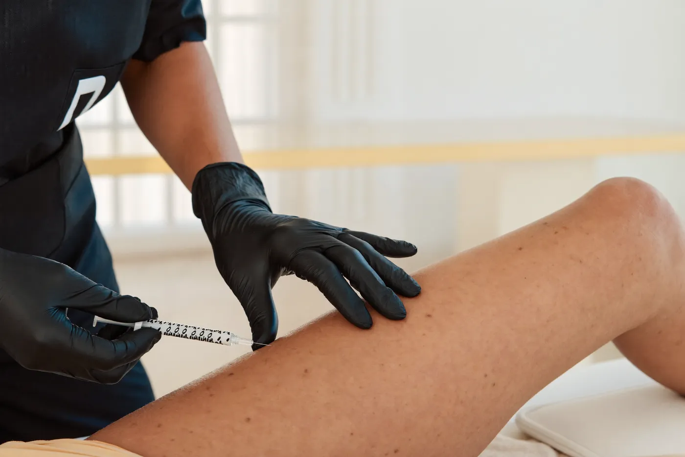 Sesión de escleroterapia: Escleroterapia